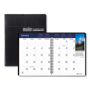 House of Doolittle™ Earthscapes Recycled Ruled Monthly Planner, Landscapes Color Photos, 11 X 8.5, Black Cover, 14-month (dec-jan): 2021-2023 freeshipping - TVN Wholesale